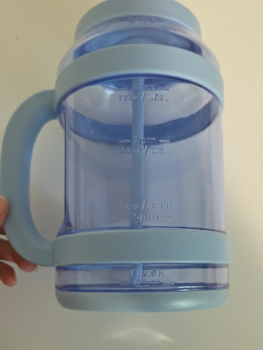 Blue Plastic 80 Ounce Water Bottle with Handle